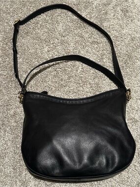 Coach Black Leather Tabby Hobo Bag with Gold-Tone Hardware